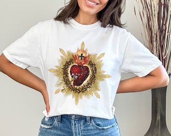 Sacred Heart of Jesus t-shirt, Catholic Shirt, gift for Catholics, Christianity Unisex Tshirt, Catholicism the Most Sacred Heart, Jesus