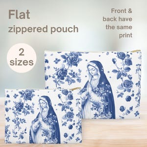Jungfrau Maria Reißverschlusstasche, katholischer Beutel, Messutensilien, Schleiertasche, marianisches Devotion-Geschenk, Gebetsbuch-Rosenkranztasche, katholisches Muttergeschenk