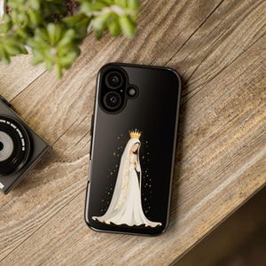 Katholische Handyhülle Muttergottes von Fatima, iPhone, Galaxy, Pixel, Marianisches Devotion Geschenk, Religiöses Geschenk, Jungfrau Maria robuste Handyhülle, Mutter Geschenk