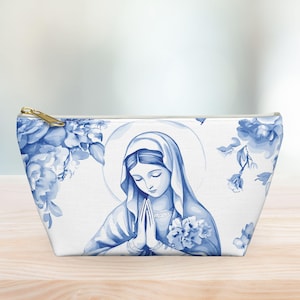 Heilige Maria Reißverschlusstasche, katholischer Beutel, marianisches Devotion-Geschenk, Rosenkranztasche Heilige Mutter Gottes katholisches Muttergeschenk, religiöse Geschenke