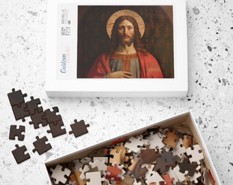 Traditional Catholic Jesus Puzzle (110, 252, 520, 1014 pcs, Easter Puzzle, Christian Art, Renaisaance Jesus Painting, gift for Christians