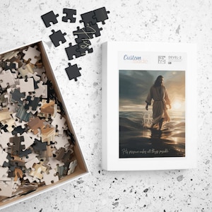 Jesus Walking on Water Christian Puzzle, Catholic puzzle, Prayer Room Decor, Home Altar, Christian Family Gift, Bible Art, Scripture Puzzle