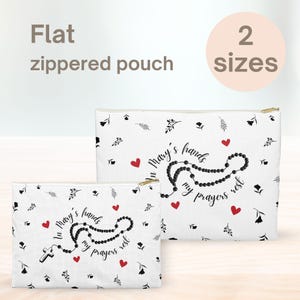 Katholische Mass Essentials Tasche, Rosenkranz-Beutel, Jungfrau Maria Flache Tasche mit Reißverschluss, Heilige Karten Tasche, religiöse Geschenke für katholische Frauen, Schleiertasche