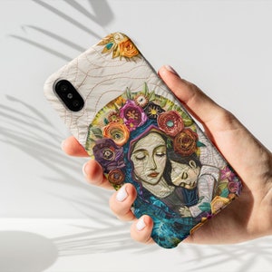Jungfrau Maria Handyhülle, Geschenk für katholische Mütter, Samsung Galaxy, iPhone, Pixel Tough Handyhülle, religiöses Geschenk Maria Mutter Gottes