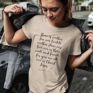 Christian ally t-shirt, Bible Verse tee, lgbt ally shirt, gay rights shirt, trans ally shirt, pride ally, diversity Unisex Crewneck T-shirt