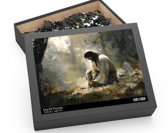 Rompecabezas cristiano, rompecabezas de Jesús orando en Getsemaní, rompecabezas de Pascua de Jesús, regalo católico de Pascua, rompecabezas de la Santa Biblia para adultos