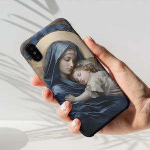 Jungfrau Maria Telefonabdeckung, katholische Handyhülle für Samsung Galaxy, iPhone, traditionelle Katholiken, Andachtsgeschenk, katholisches Geschenk
