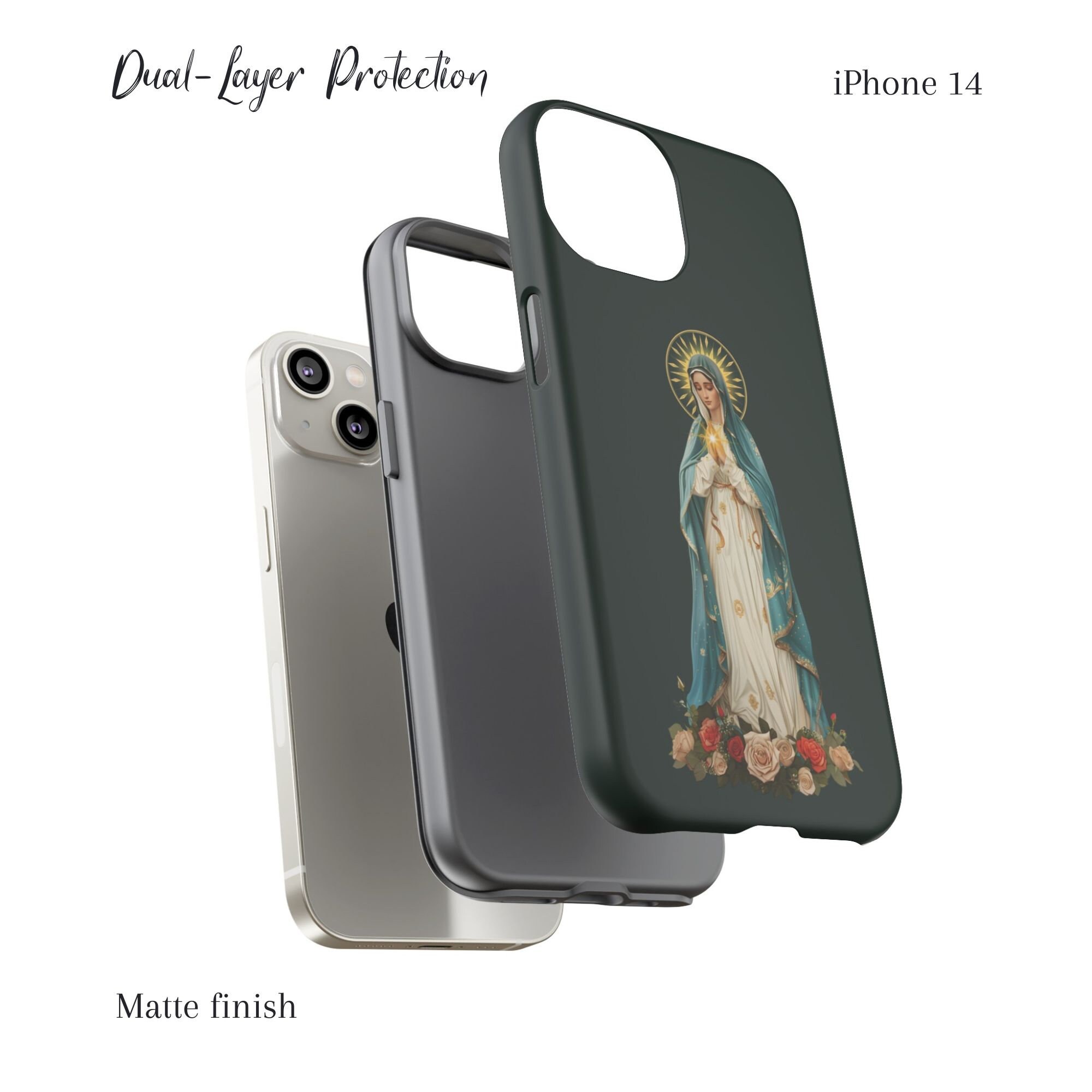 Virgin Mary Phone Cover, Catholic Cell Phone Tough Case for Iphone