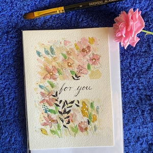 Hand painted Thank you Water colour card