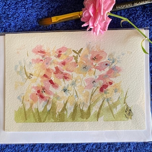 Water colour greeting card hand painted ready to frame