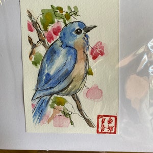 Hand painted greeting card watercolor blank
