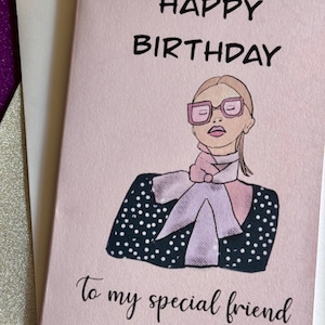 Birthday Card, Special friend, hand drawn,Personalised.
