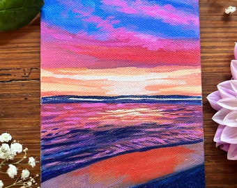 Dreamy Sunset Original Mini Canvas Painting