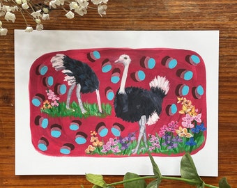 Ostriches and Orchids Print