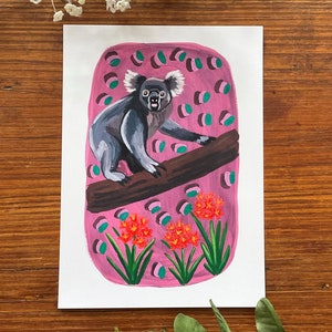 Koalas and Kaffir Lilies Print
