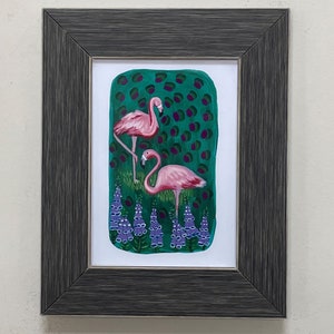 Flamingos and Foxgloves Print image 4
