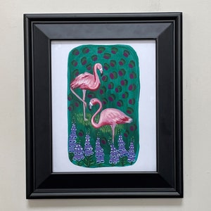 Flamingos and Foxgloves Print image 3