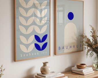 Bauhaus Print Set of 2: Mid Century Modern Geometric Art (Digital Download)
