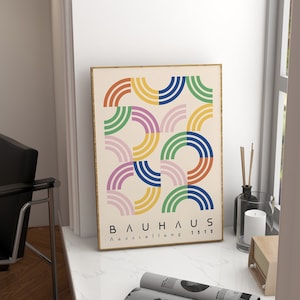 Bauhaus Printable Wall Art, Mid Century Modern Print, Minimalist Art Print, Vintage Bauhaus Poster, Geometric Exhibition Poster