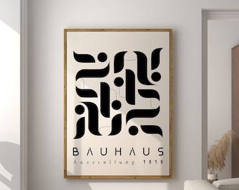 Bauhaus Exhibition Poster: Mid-Century Modern Geometric Art (Digital Download)