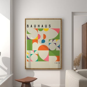 Bauhaus Exhibition Poster, Bauhaus Printable Art, Vintage Exhibition Poster, Retro Home Decor, Architecture Art, Digital Download