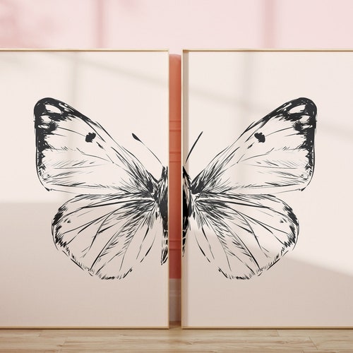 Butterfly Printable Wall Art Set of 2 Butterfly Printable - Etsy