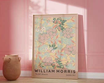 William Morris Printable Wall Art, William Morris Pastel Pink Print, Danish Pastel Floral Wall Art, Art Nouveau Poster, Pastel Gallery Wall