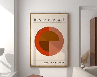 Bauhaus druckbare Wandkunst, Mid Century Modern Print, minimalistischer abstrakter Druck, Vintage Bauhaus Ausstellungsplakat, Retro Home Decor