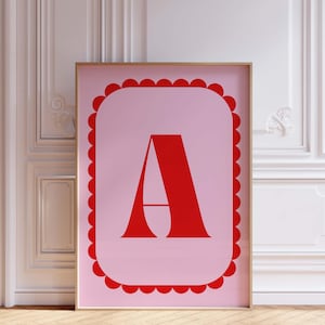 Personalized Letter Print, Custom Initial Printable Wall Art Alphabet Print Wall Decor Gift, Minimalist Printable Art Elegant Typography Art