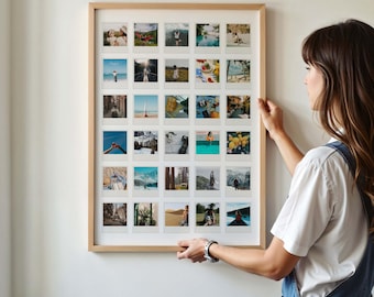 Personalized Photo Collage Print, Printable Custom Polaroid Wall Art, Memory Photo Keepsake Prints Digital Download - 30 Photos