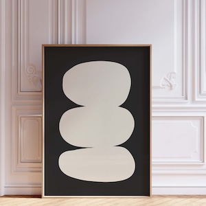 Black Minimalist Abstract Printable Wall Art, Modern Art Poster, Large Size Abstract Art Print, Instant Digital Download