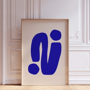 Minimalistische abstrakte druckbare Kunst, royalblauer Kunstdruck, moderne Kunst Poster, großformatiger abstrakter Digitaldruck, Kunstwerk Geschenk für Zuhause