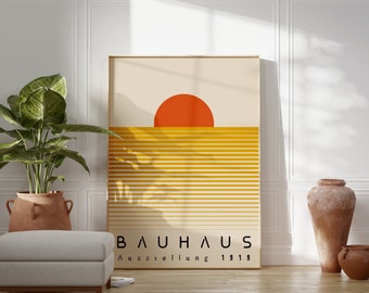 Bauhaus Geometric Printable Wall Art, Bauhaus Exhibition Poster, Abstract Wall Art, Minimalist Printable Wall Art, Mid Century Modern Print