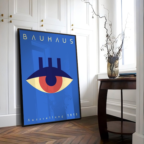 Bauhaus Printable Wall Art, Mid Century Modern Print, Minimalist Art Print, Eye Poster Print, Retro Bauhaus Poster, Exhibition Poster