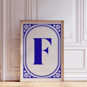 Personalized Letter Print, Custom Initial Printable Wall Art, Typography Art, Custom Monogram Letter Poster, Initial Nursery Decor Gift