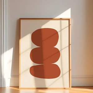 Art mural imprimable abstrait minimaliste, affiche d'art moderne, art abstrait en terre cuite, impression abstraite grande taille, impression d'art contemporain