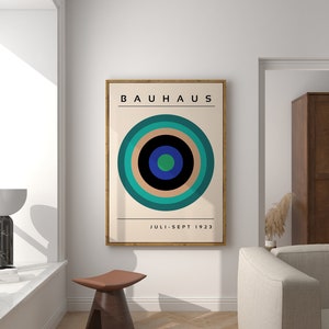Bauhaus Printable Wall Art, Mid Century Modern Print, Circular Geometric Bauhaus Exhibition Poster, Bauhaus Minimalist Print, New Home Gift