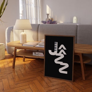 Póster imprimible de jazz en blanco y negro, impresión de música jazz retro, impresión moderna de mediados de siglo, póster de música vintage, decoración retro del hogar