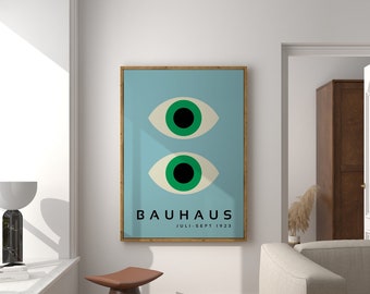 Bauhaus Printable Exhibition Poster, Bauhaus 1923 Eye Poster Print, Mid Century Modern Home Decoration Wall Art, Abstract Minimalist Print