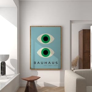 Poster espositivo stampabile Bauhaus, Bauhaus 1923 Eye Poster Print, Mid Century Modern Home Decoration Wall Art, Stampa astratta minimalista