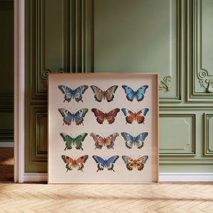 Schmetterling im Vintage Stil: Eklektische quadratische Wandkunst (Digitaler Download)