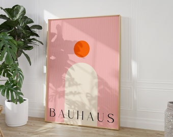 Bauhaus Printable Wall Art, Mid Century Modern Print, Minimalist Abstract Print, Vintage Bauhaus Exhibition Poster, Retro Home Decor