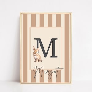 Personalized Initial Printable Wall Art, Baby Name Poster, Custom Initial Print, Name Monogram Print, Baby Room Decor, Custom Letter Print