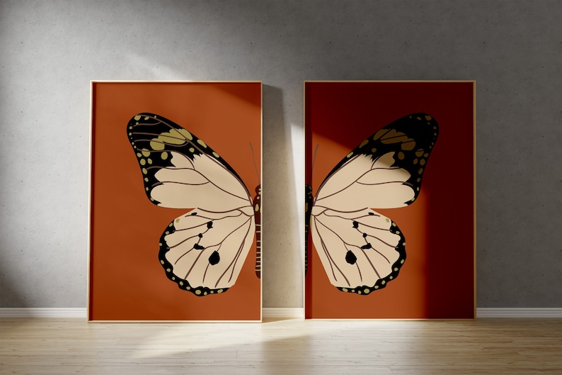 Butterfly Printable Wall Art Set of 2 Butterfly Printable - Etsy