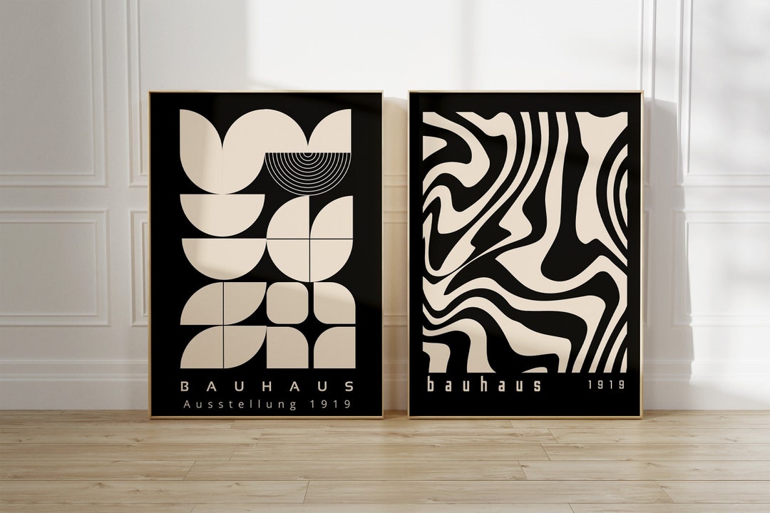 Bauhaus Printable Printable Wall Art Set of 2, Mid Century Modern Print ...