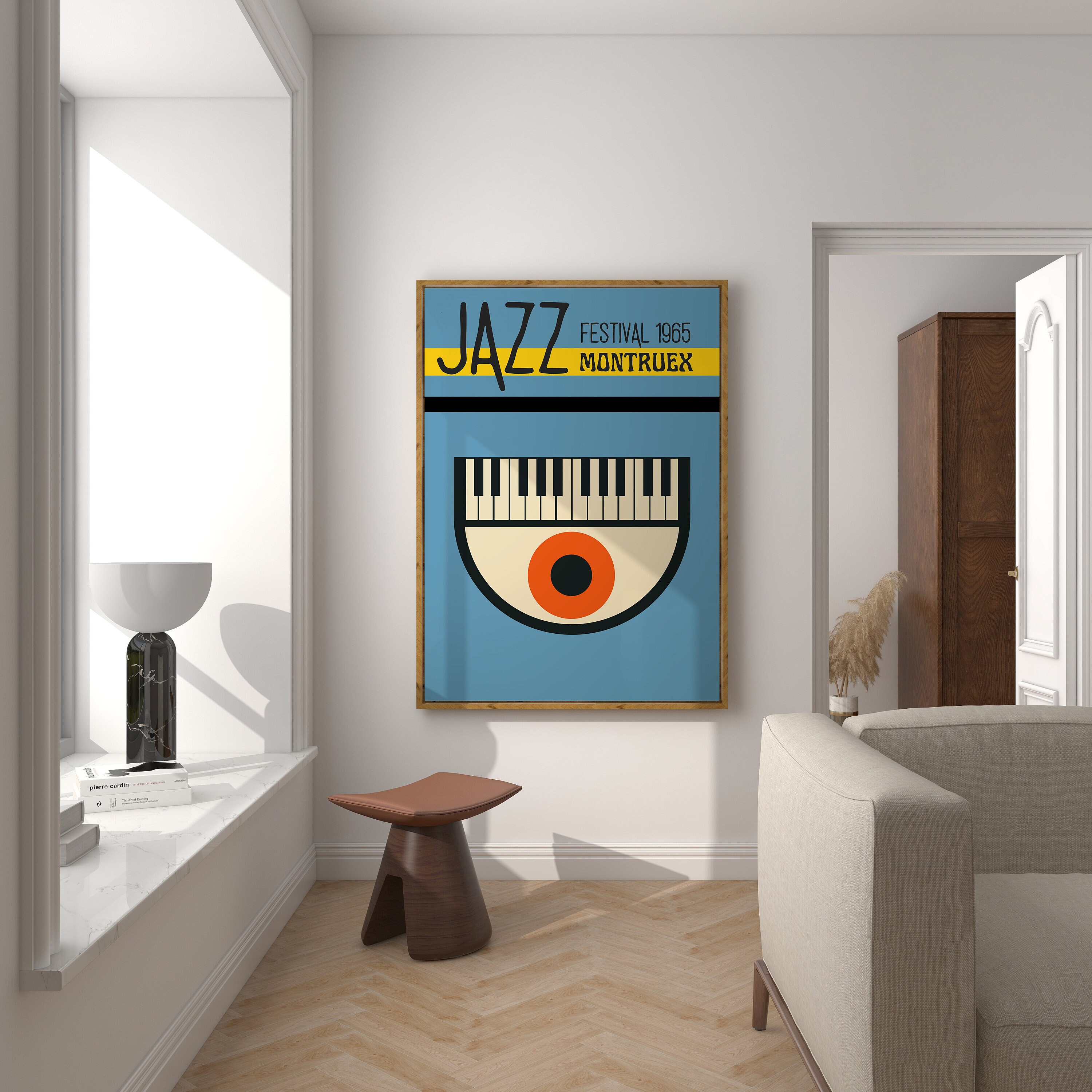Vintage Jazz Music Festival Printable Wall Art, Montreux Jazz