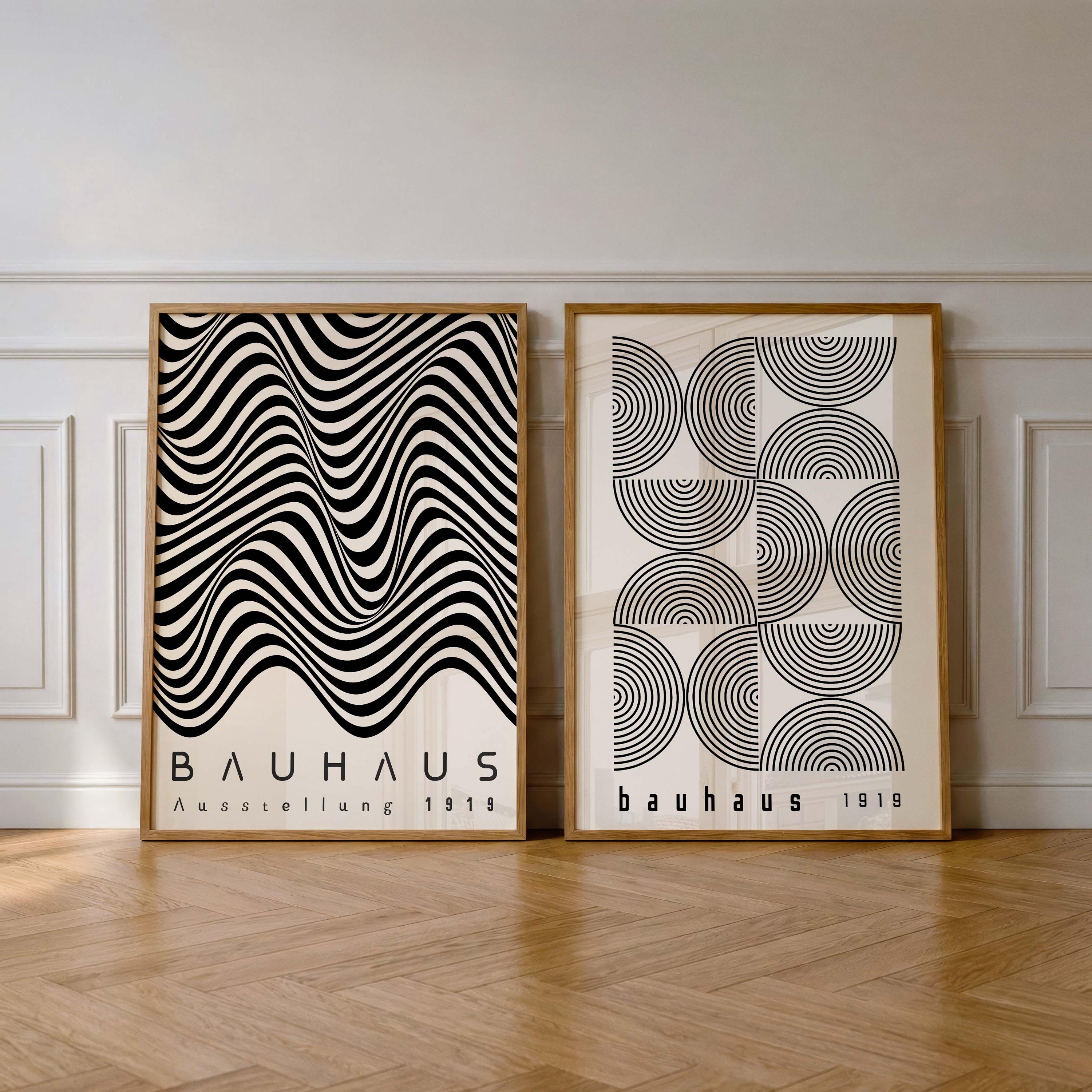 Bauhaus Printable Wall Art Set of 2: Minimalist Line Prints