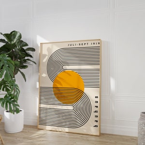 Bauhaus Printable Wandkunst Mid Century Modern Print Retro Bauhaus Wandkunst Minimalistisches Oversize Kunst Abstraktes geometrisches Ausstellungsplakat