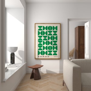 Green Bauhaus Printable Poster Set, Mid Century Modern Print Set of 6 ...