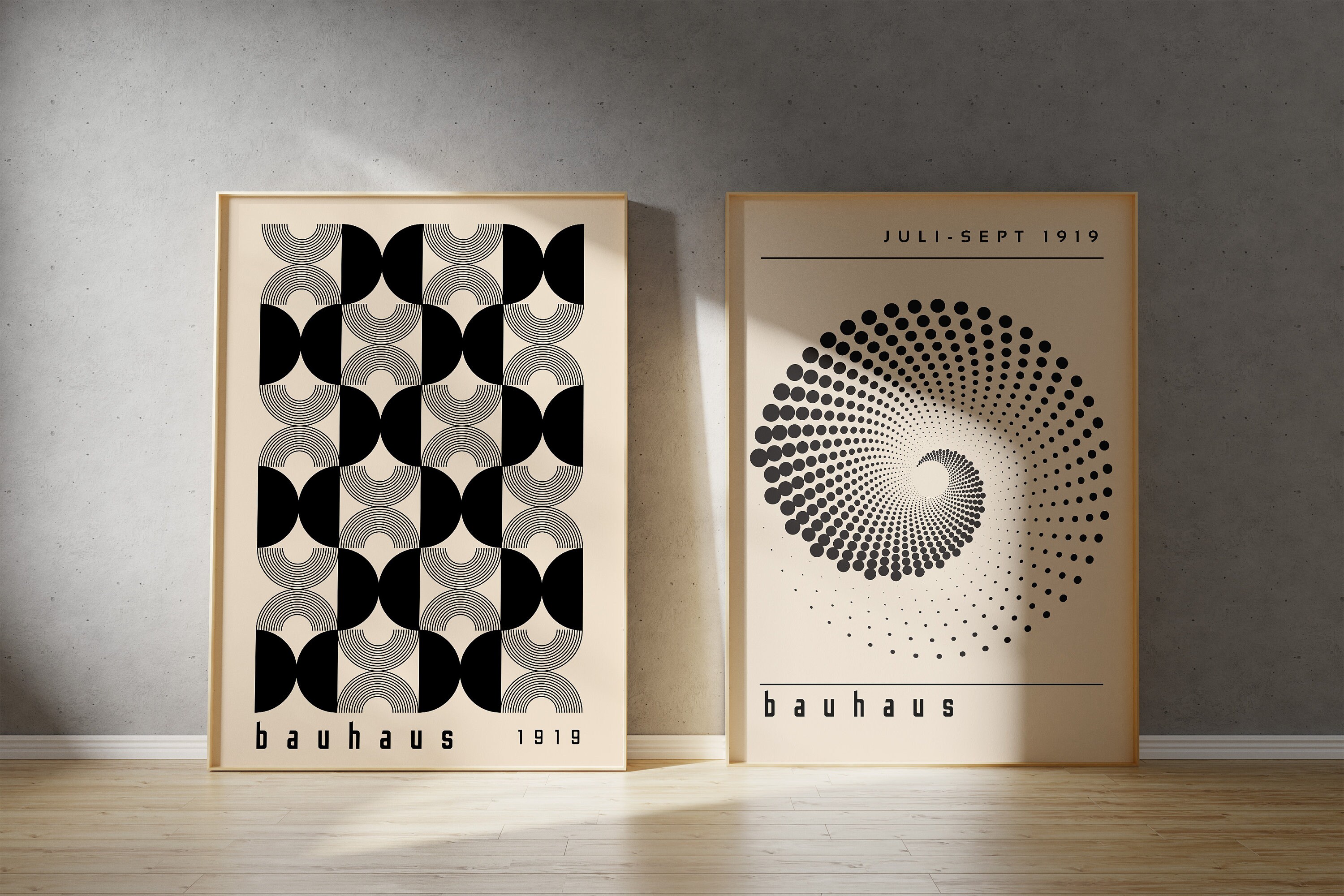 Bauhaus Printable Wall Art Set of 2, Mid Century Modern Print Set ...